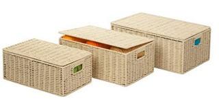 Honey-Can-Do STO-03556 Paper Rope Cord Basket Set, Small to Large, Butter, 3-Pack 