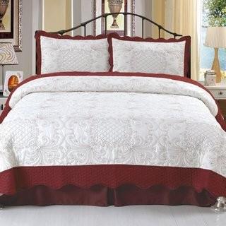 Lavish Home Juliette Embroidered Quilt Set (LVRG1123_10963933) - Full