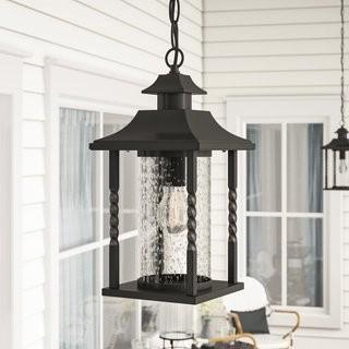 Birch Lane Barrow 1- Light Outdoor Hanging Lantern (BL14444) - Blk