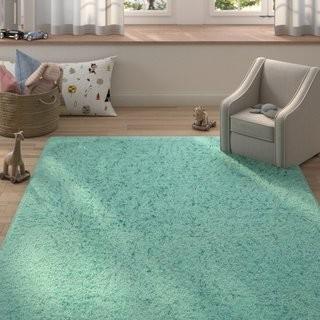 Harriet Bee Ducharme Flokati Wool Mint Area Rug (HRBE2675_26348473) - 2' x 3' - Mint Green