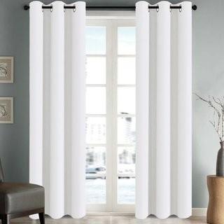 Latitude Run Rosinski Room Darkening Soild Grommet Blackout Thermal Curtain Panels (LTTN3175_25298961_27886431) - 42" x 63" - White 