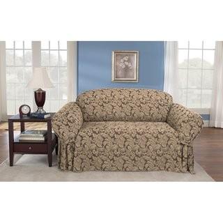 Sure Fit Scroll Classic Box Cushion Loveseat Slipcover (SUR1510_2737312) - Patterned Color