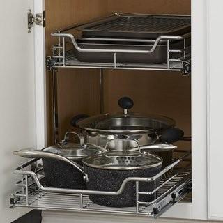 Rebrilliant Dual Slide 2 Tier Under Sink Pull Out Drawer-15.5''H x 11.5''W x 21''D
