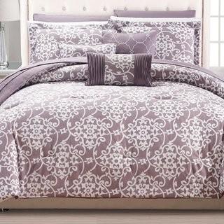 Chic Home Lea 10 Piece Reversible Comforter Set CHDE2528_17857463_17857442) - Queen - Plum