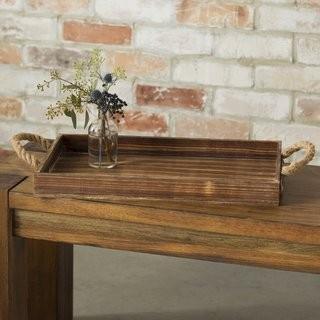 Laurel Foundry Modern Farmhouse Bishopston Wooden Rectangular Tray LFMF3199)