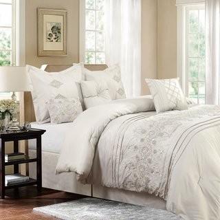 Three Posts Mccall Nature/Floral 7 Piece Comforter Set TRPT3532_24102765) - Queen - Taupe