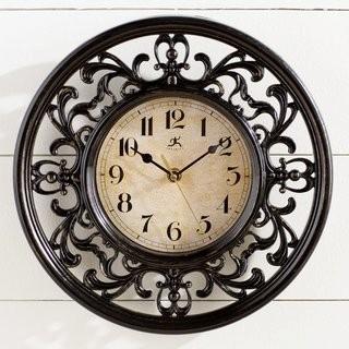 Fleur De Lis Living Bronze 12 Round Plastic Wall Clock" FDLL3366)