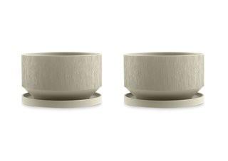 George Oliver Cipriano Plastic Score Pot Planter (TARH1696_27328739) - Grey