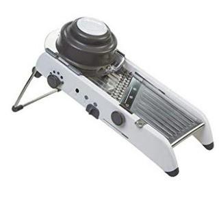 PL8 by Progressive Mandoline Slicer, Multiple Adjustable Thicknesses, Julienne and Waffle Cut, Slicing Ramp, Non-Skid Feet, Vegetable Slicer, Saftey Hand Guard