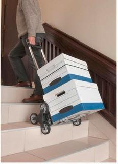 HomeWares - Foldable 6 Wheel Hand Truck, Easy 3 wheel Assembly for easy stair and curb climb - CB11-153