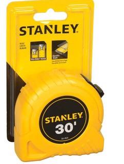 Stanley Heavy Duty 30' Tape Measure with True Zero Hook for Accurate Measure- CB11-158