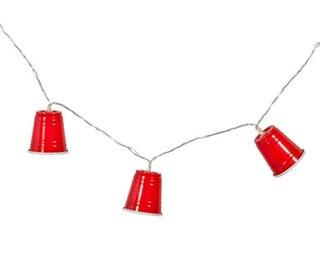 Lawn & Garden String of 10 Solo Cup Lights, Battery Operated-CB11-135