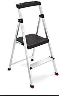 Benchmark 38" - 2 Step Aluminum Stool with Oversized Slip Resist Top Platform and self locking Safety Latch-CB11-140