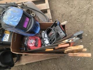 Lot Of Electric Jig Saws, Planer, Welding Helmet, Etc