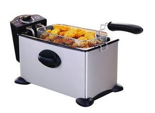 HomeTrends 15252 3.5 Liter Deep Fryer Chrome-plated Basket Temp Gauge