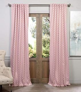 Exclusive Fabrics - Printed Blackout Curtain Colelction - Pole Pocket - 50" x 84" - BOCH-KC35-84 - Beige - Red - 2 packs