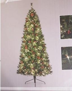 Gluckstein Home - 7' - Pre-lit Pinedale Cashmere Pine Tree - 300 Warm White LED Lights