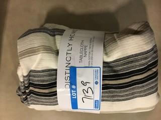 Distinctly Home - Tablecloth - 60" x 102" - Cabin Stripe - Blk