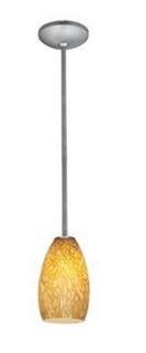 Access Lighting Champagne Bronze Integrated LED Rod Pendant, Opal Shade