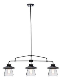 Globe Electric 64845 3 Vintage Hanging Pendant Light Fixture with Clear Glass