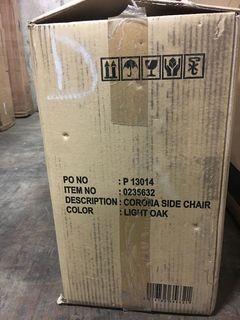 Corona Side Chair/ Light Oak/Dark Brown Cushion/ 2 Piece 0235632