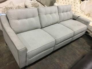 Grey Fabric Reclining Sofa 