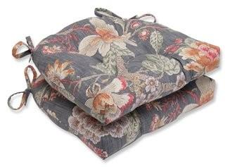 Pillow Perfect Room with a View Haze Cotton Reversible Chair Pad (PWP5291)/ 2 Pairs