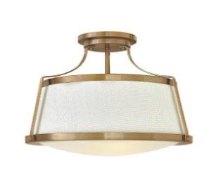 Charlotte 3-Light Semi Flush Mount (Brushed Caramel Finish)