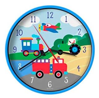 Wildkin Olive Kids "Trains, Planes & Trucks" Wall Clock