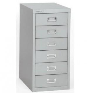 Bisley 6-Drawer Vertical File (LTY1011_7021225)- Silver-24''Hx11''W x15''D