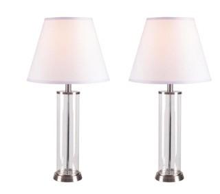 Kenroy Home-Echo 28 in. Glass Table Lamp Set (2-Pack)