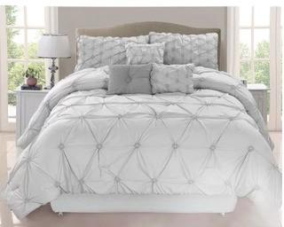 Chateau Grey 7 Piece Comforter Set - King/Grey