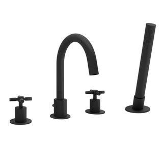 Ancona Prima Double Handle Deck Mounted Roman Tub Faucet (ACDA1312_33432948)-Matte Black