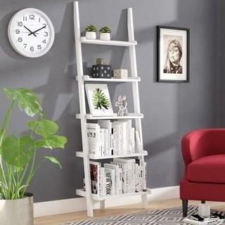 Three Posts Gilliard Ladder Bookcase (TRPT2484_23540672) - White