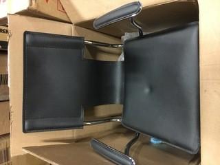 Blk Leather/Stainless Swivel Office chair
