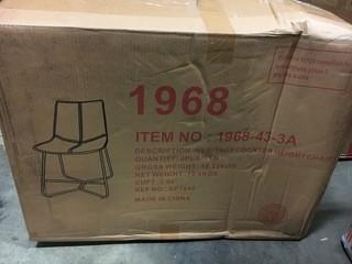 1968 Heritage Counter Height Chair - 1968-43-3A - Set of 2 - Blk Metal Fram e- Brown Leather