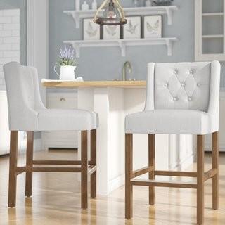 Lark Manor Sixtine 24 Bar Stool" (LRKM4017_24100790) - Grey 