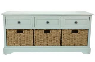 Beachcrest Home Ardina Wood Storage Bench (BCHH4908_21904354) - antique Ice Blue