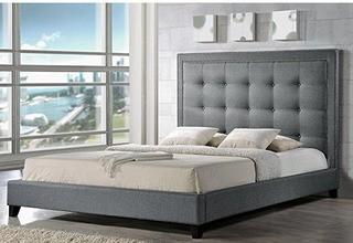 Baxton Studio - BBT-6377-Grey-DE800 King-Complete Bed