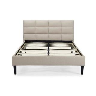 LifeStyle Solutions Francis Upholstered Platform Bed (LF2247_31175985_31175988) - Beige - Queen