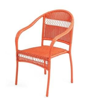 Plow & Hearth Tangier Wicker Stacking Patio Dining Chair (PLHE3017_28964112) - White