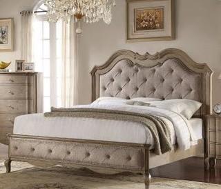 Acme Chelmsford Queen Upholstered Bed in Antique Taupe 26050Q