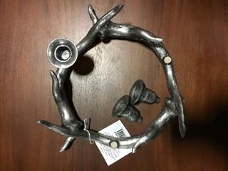 Gluckstein Home Silver Antler Candle Holder- Broken 