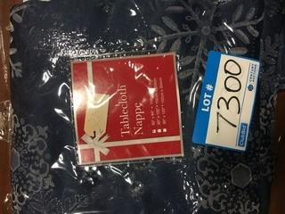 Lady Sandra Home-Blue Snowflake Tablecloth (60"x84")