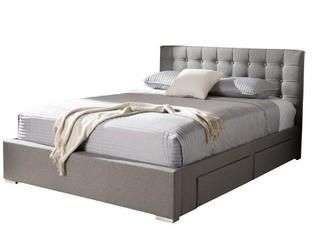 Baxton Studio - CF8497-King-Grey - Headboard, Slats, Drawers & Center Panel