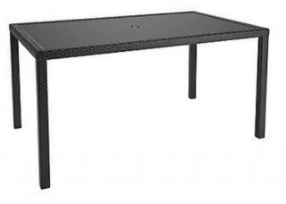Sonax - Rectangle Glas Top Patio Table - 15584 - Blk