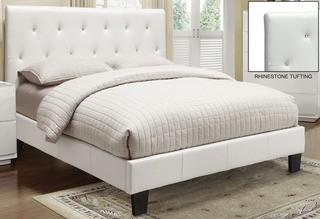 WHI - 151-820Q-WT - Glitz Queen Bed (White) 