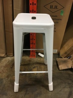 Lot (2) 30" White Metal Bar Stools (CB10-205)