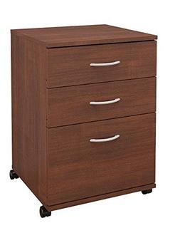 Essentials 3-Drawer Mobile Filing Cabinet 19092 from Nexera, Moka 