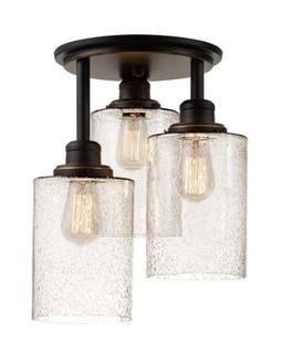 Annecy 3-Light Oil-Rubbed Bronze Semi-Flush Mount Ceiling Light